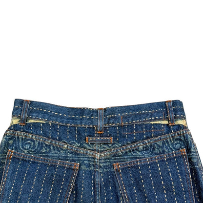 JEAN PAUL GAULTIER TRIBAL AND STRIPE MINI SKIRT