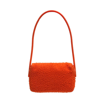 MIU MIU FW1999 ORANGE WOOL RUBBER SHOULDER BAG
