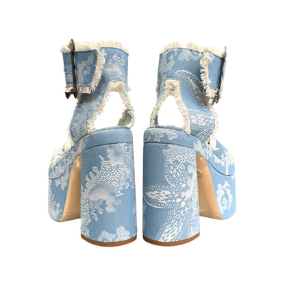 VIVIENNE WESTWOOD 24SS OLDE LONDON JACQUARD DENIM PLATFORM HEELS