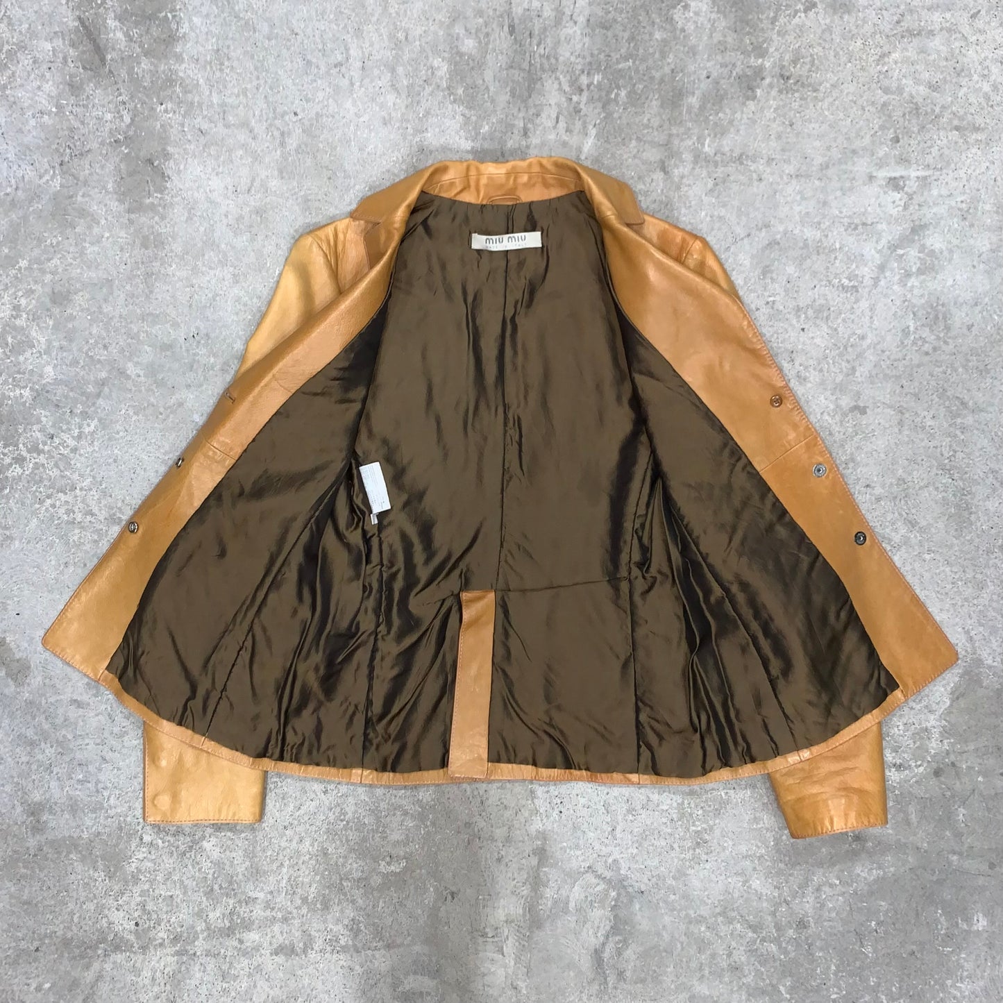 MIU MIU TAN LEATHER JACKET