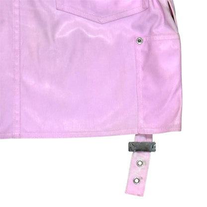 CHRISTIAN DIOR BY JOHN GALLIANO SS2003 PINK BUCKLED LEATHER SKIRT