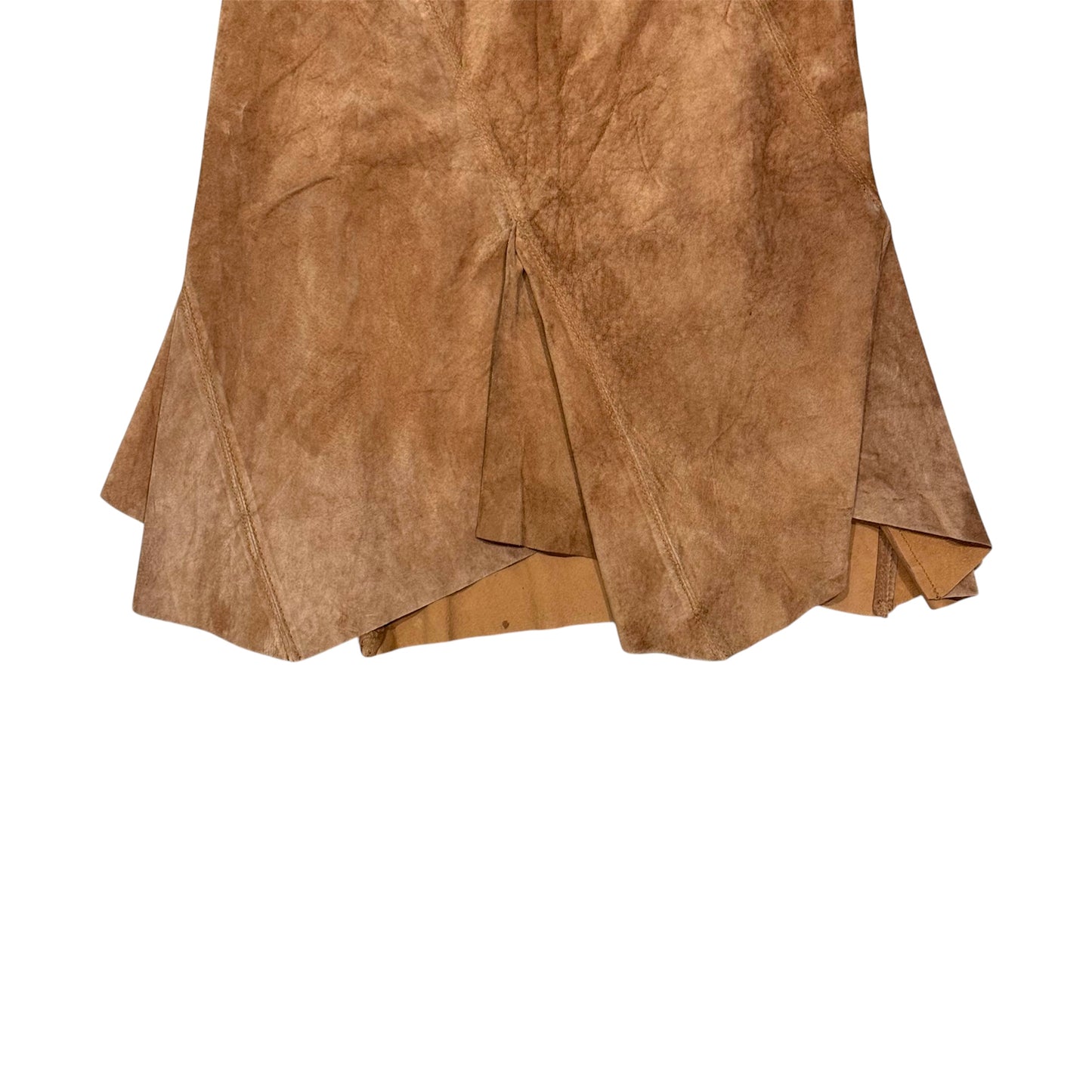VIVIENNE WESTWOOD ASYMMETRICAL BROWN SUEDE LEATHER SKIRT