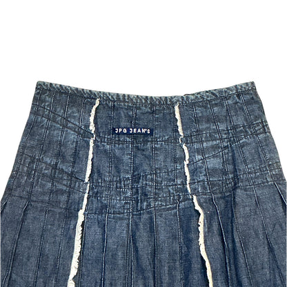 JEAN PAUL GAULTIER DENIM  ASYMMETRICAL PLEATED SKIRT