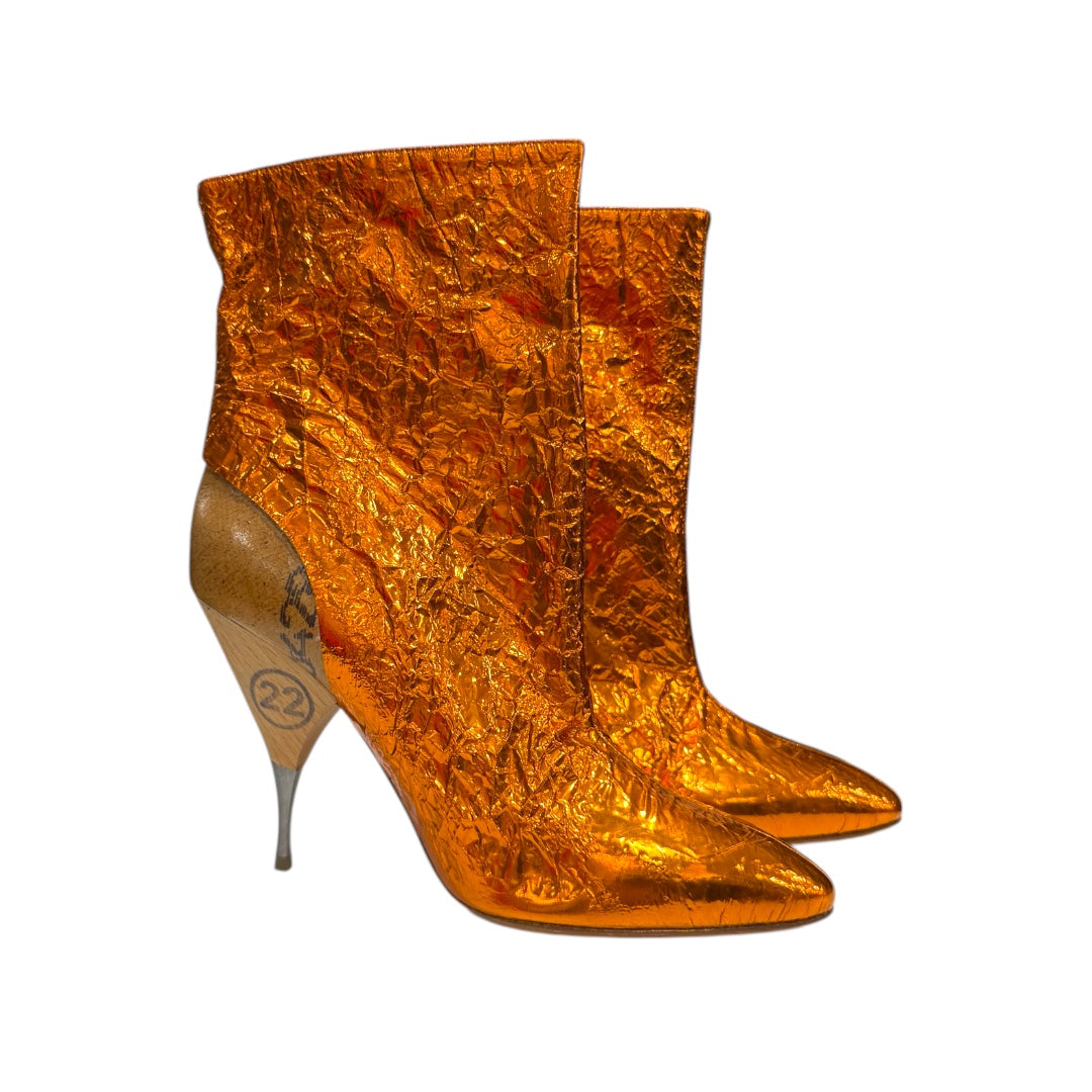 MAISON MARGIELA METALLIC ORANGE HEEL BOOTS