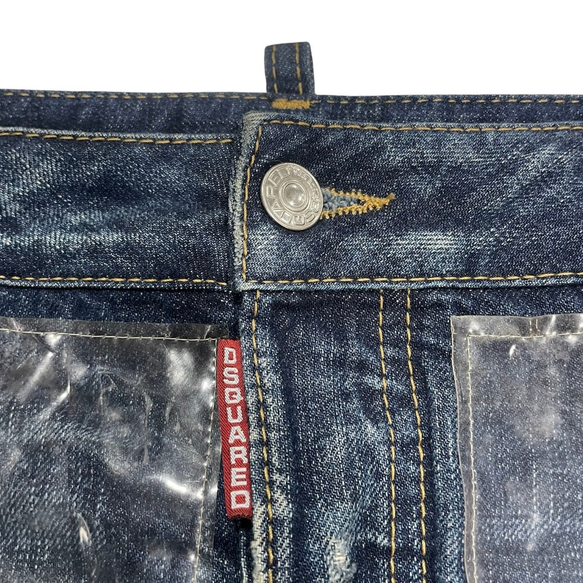 DSQUARED2 CLEAR VINYL DENIM MINI SKIRT