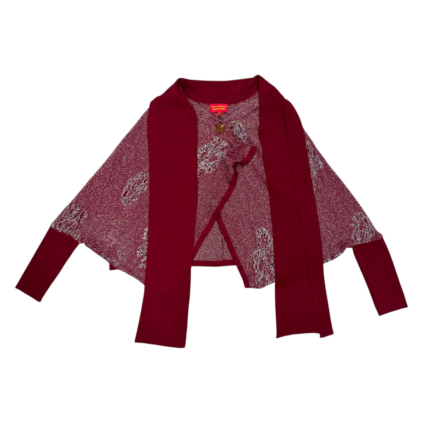 VIVIENNE WESTWOOD RED LABEL SPARKLE BURGUNDY CARDIGAN