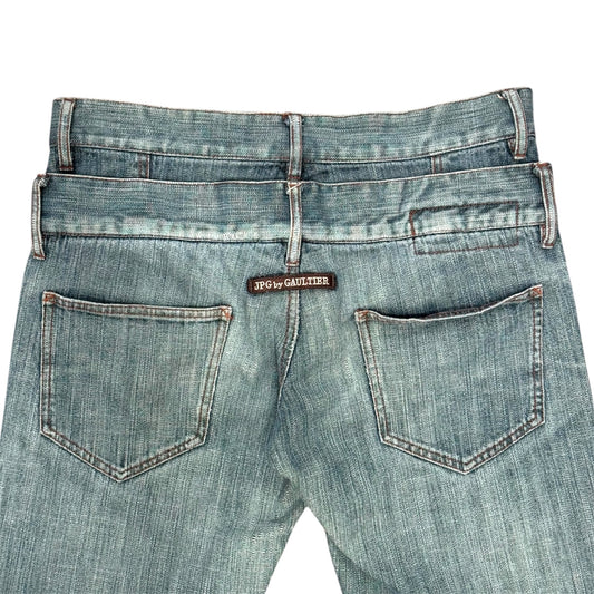 JEAN PAUL GAULTIER DOUBLE LAYERED WAISTBAND JEANS