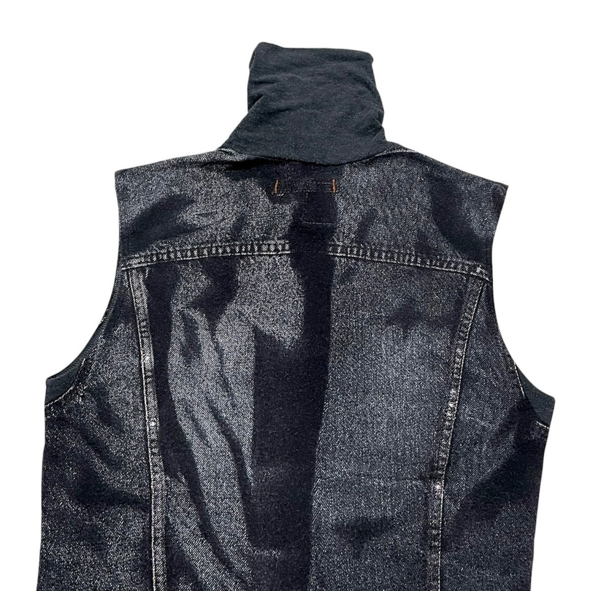 JEAN PAUL GAULTIER 1990S GREY TROMPE L’OEIL DENIM ILLUSION TOP