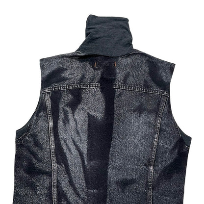 JEAN PAUL GAULTIER 1990S GREY TROMPE L’OEIL DENIM ILLUSION TOP