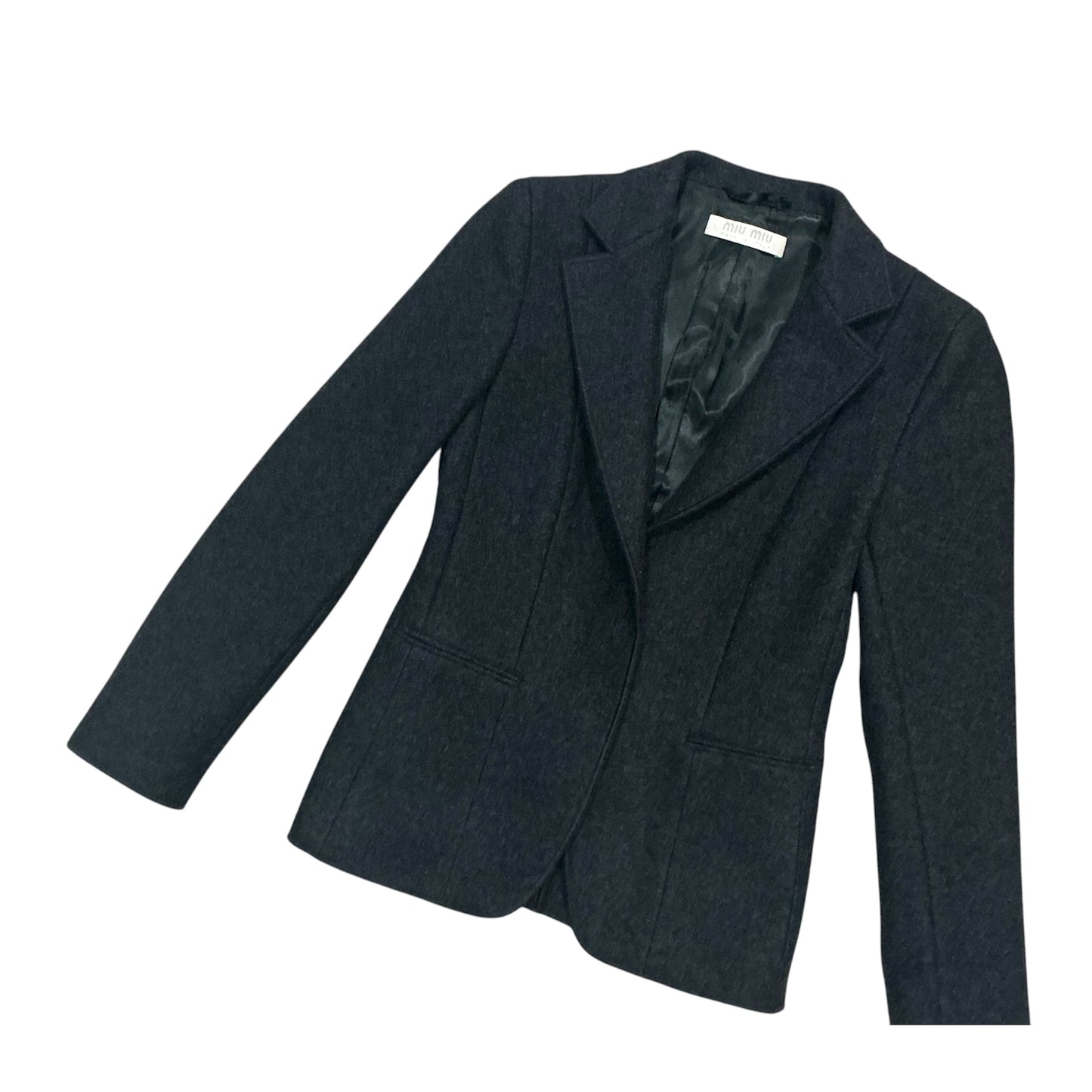 MIU MIU 2000S GREY WOOL BLAZER