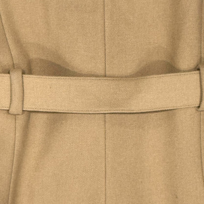 PRADA TAN WOOL BUCKLED COAT