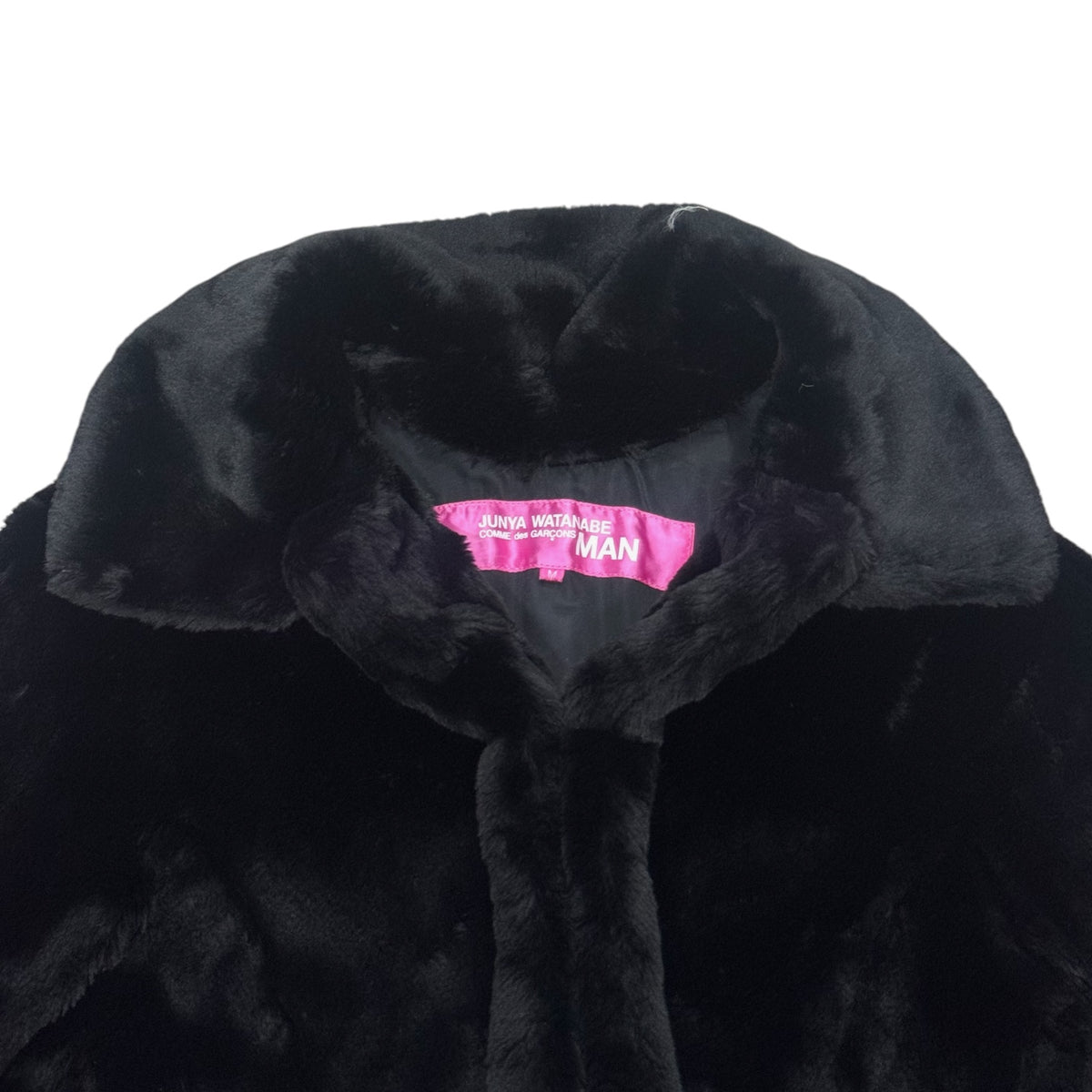 JUNYA WATANABE MAN BLACK FAUX FUR JACKET