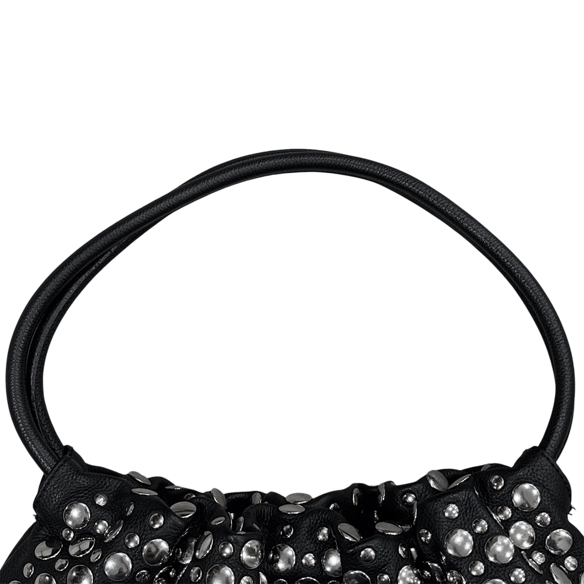SONIA RYKIEL BLACK LEATHER DOMINO STUDDED BAG