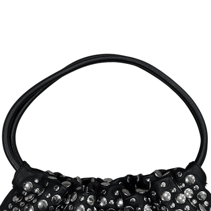 SONIA RYKIEL BLACK LEATHER DOMINO STUDDED BAG