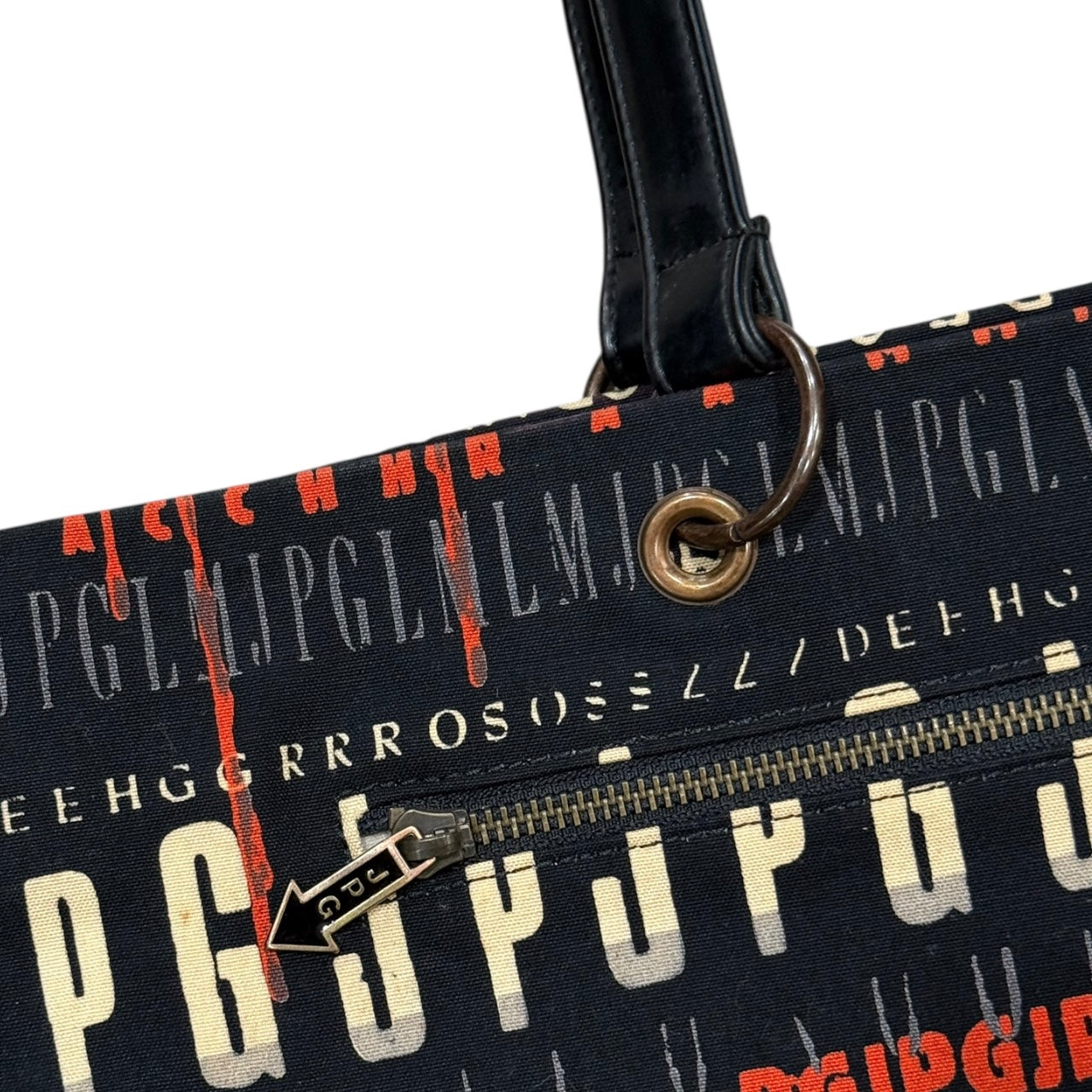 JEAN PAUL GAULTIER JPG SCRIPT LOGO ALL-OVER PRINT TOTE BAG