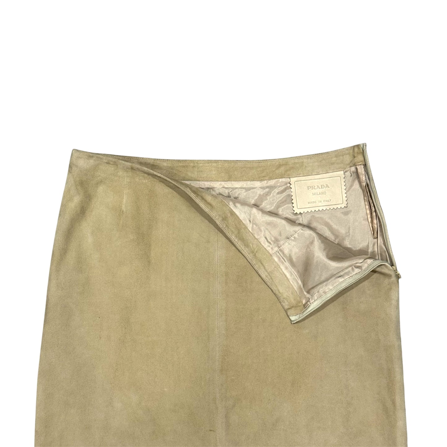 PRADA PANEL SUEDE SKIRT