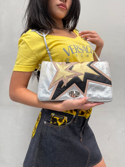 MIU MIU TRICOLOUR STAR MOTIF SHOULDER BAG