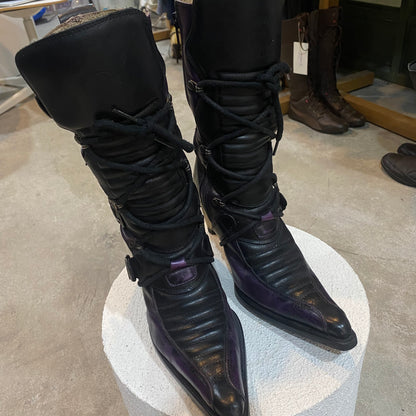 New Rock X Vintage PURPLE METALLIC Heels Boots