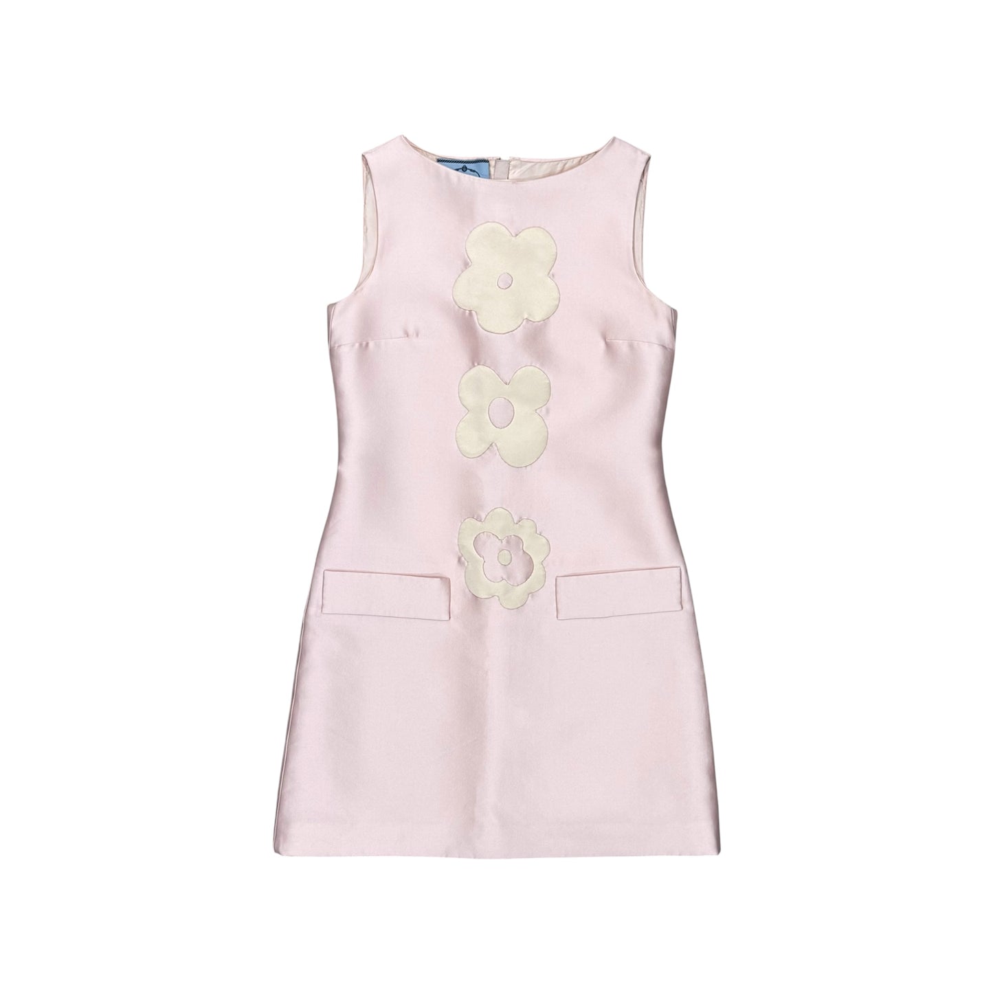 PRADA PINK SILK FLOWER MOTIF DRESS