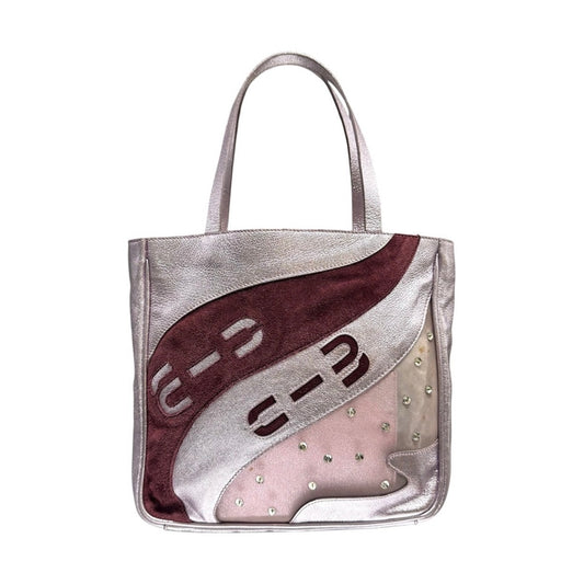 MIU MIU 90S PURPLE METALLIC RHINESTONE EMBELLISHMENT TOTE BAG