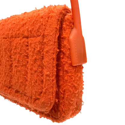 MIU MIU FW1999 ORANGE WOOL RUBBER SHOULDER BAG