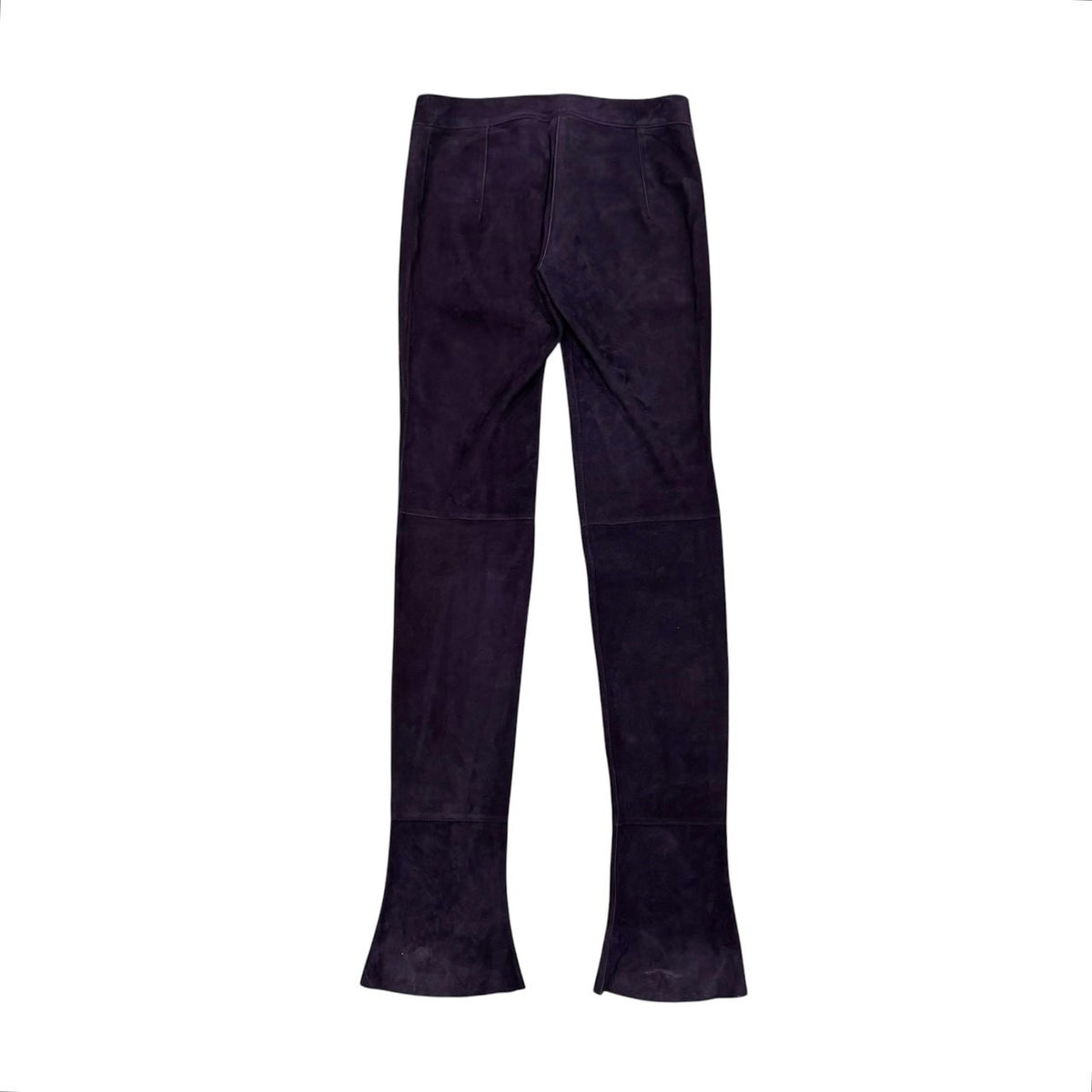 DOLCE & GABBANA PURPLE SUEDE LEATHER PANTS