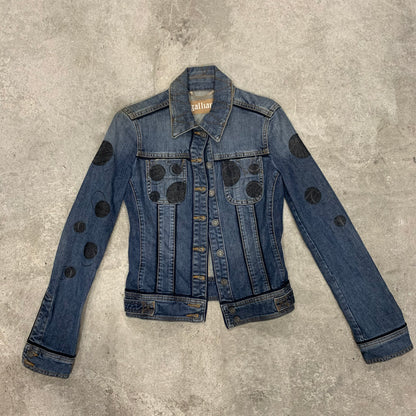 Galliano jean jacket dot detailed