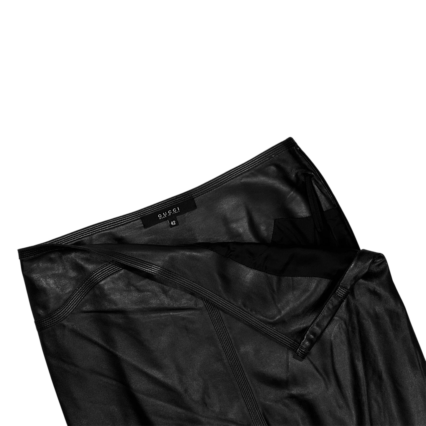 GUCCI BLACK LEATHER SKIRT