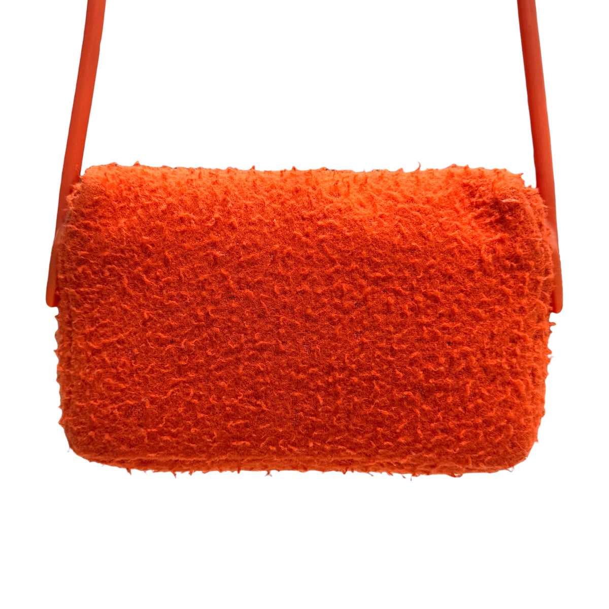 MIU MIU FW1999 ORANGE WOOL RUBBER SHOULDER BAG