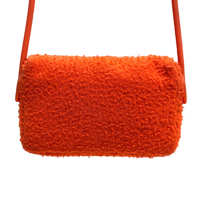 MIU MIU FW1999 ORANGE WOOL RUBBER SHOULDER BAG