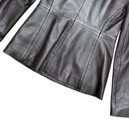 DOLCE&GABBANA RICH CHOCOLATE BROWN LEATHER JACKET