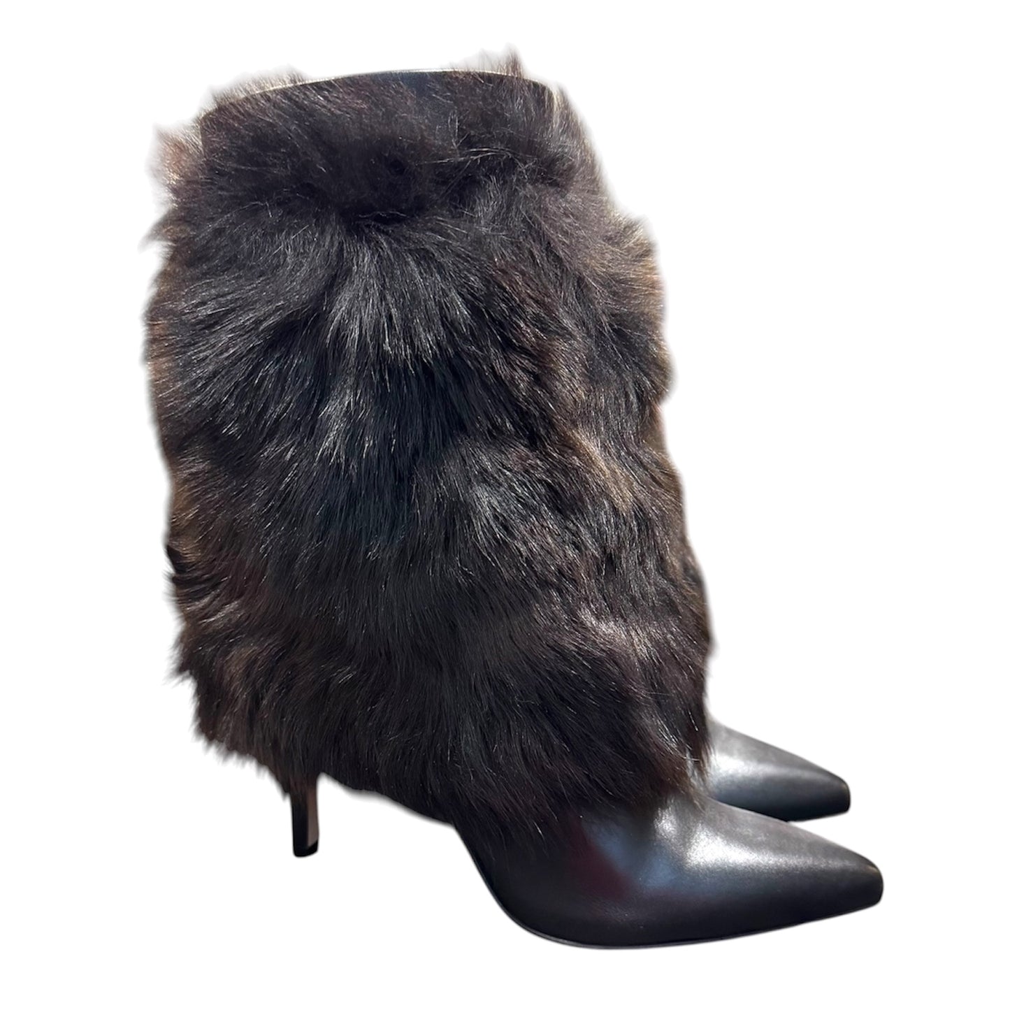 SERGIO ROSSI BLACK FUR BOOTS