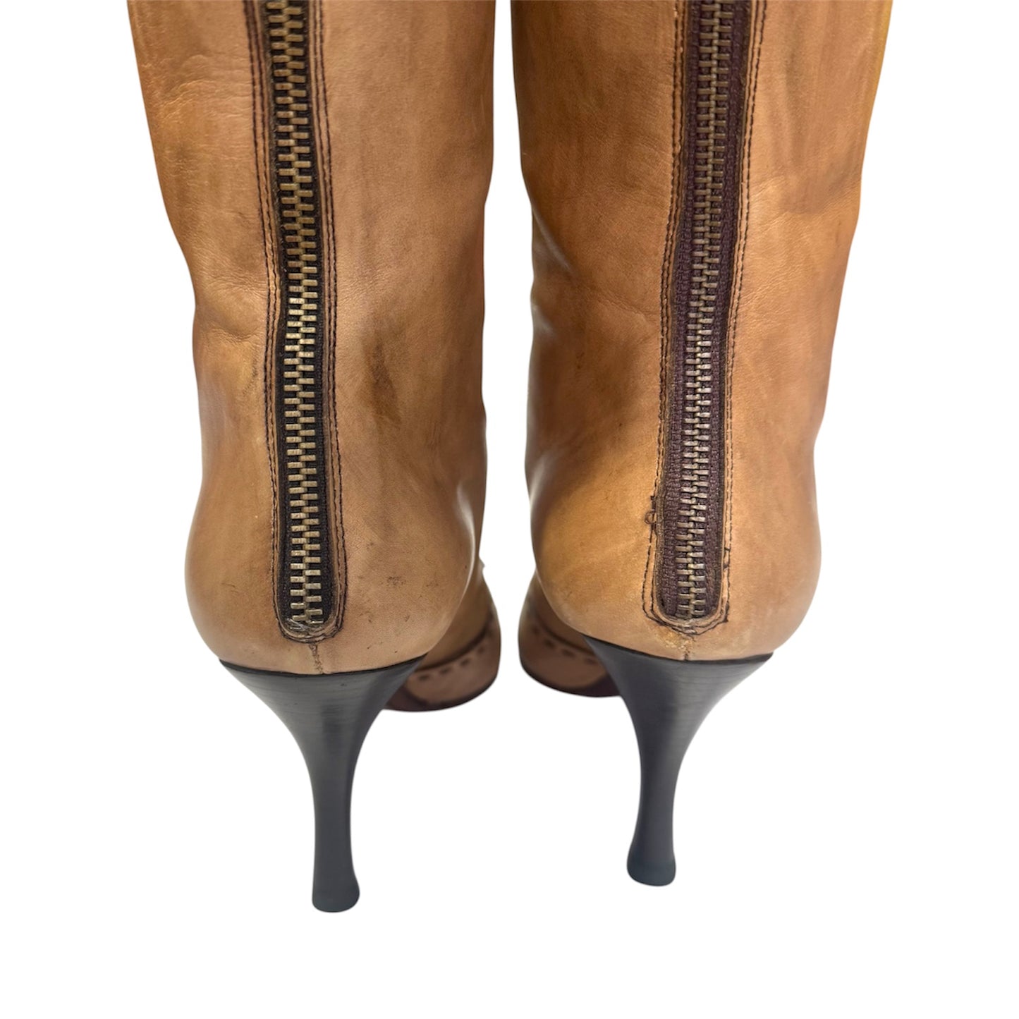 PRADA TAN STITCHING WORK BOOTS