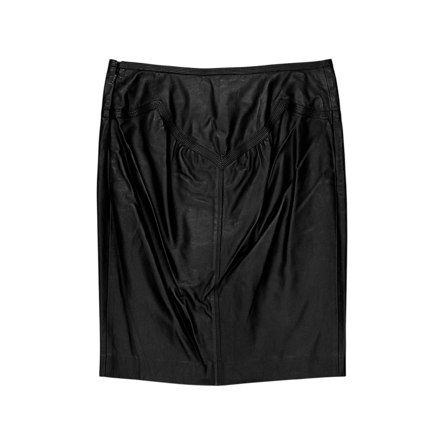 GUCCI BLACK LEATHER SKIRT