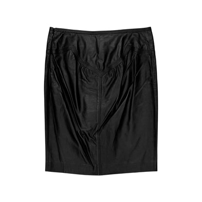 GUCCI BLACK LEATHER SKIRT
