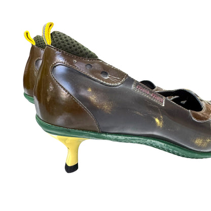 MIU MIU FW1999 GREEN RUBBER SOLE KITTEN HEELS PUMPS