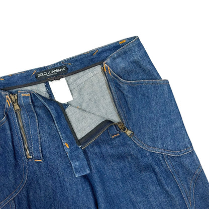 DOLCE & GABBANA 00S FLOWER DENIM PANTS