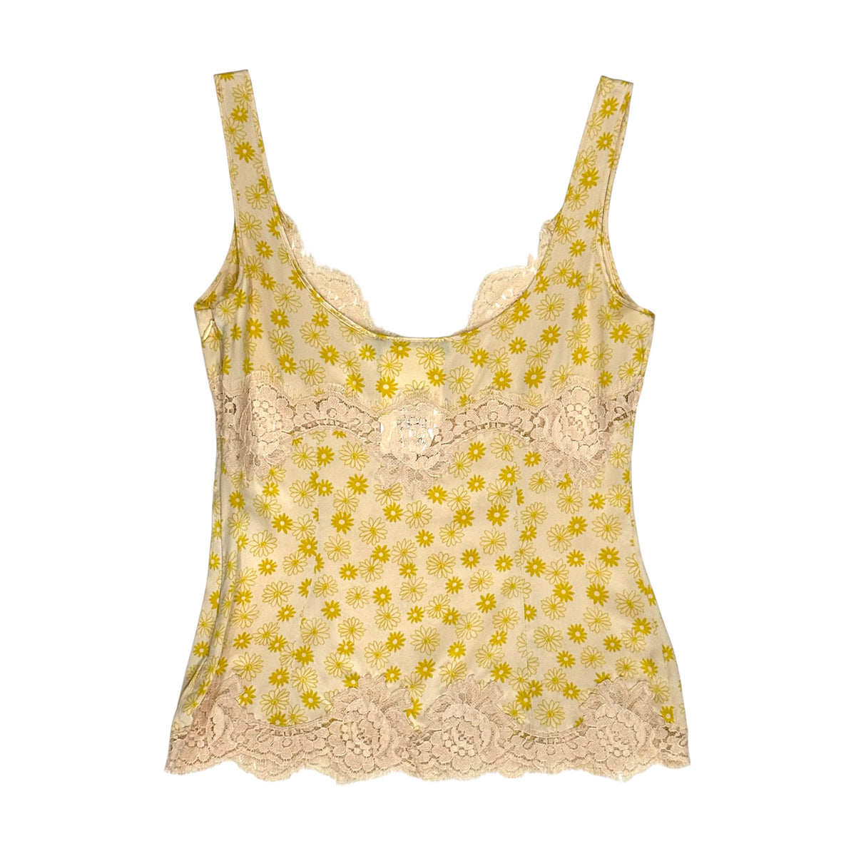 DOLCE & GABBANA YELLOW LACE TOP