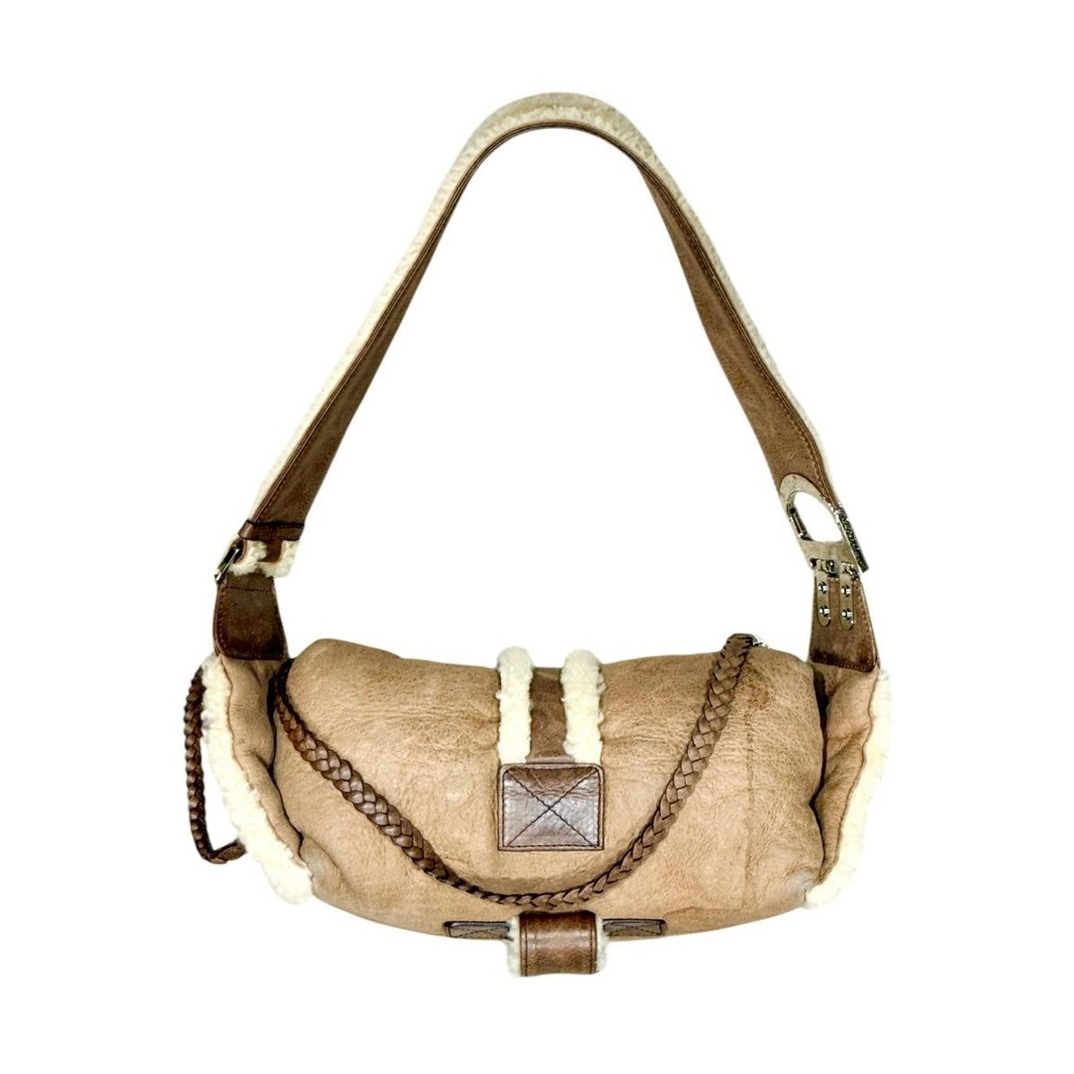 CHRISTIAN DIOR 2005 SHEARLING FIGHT BAG