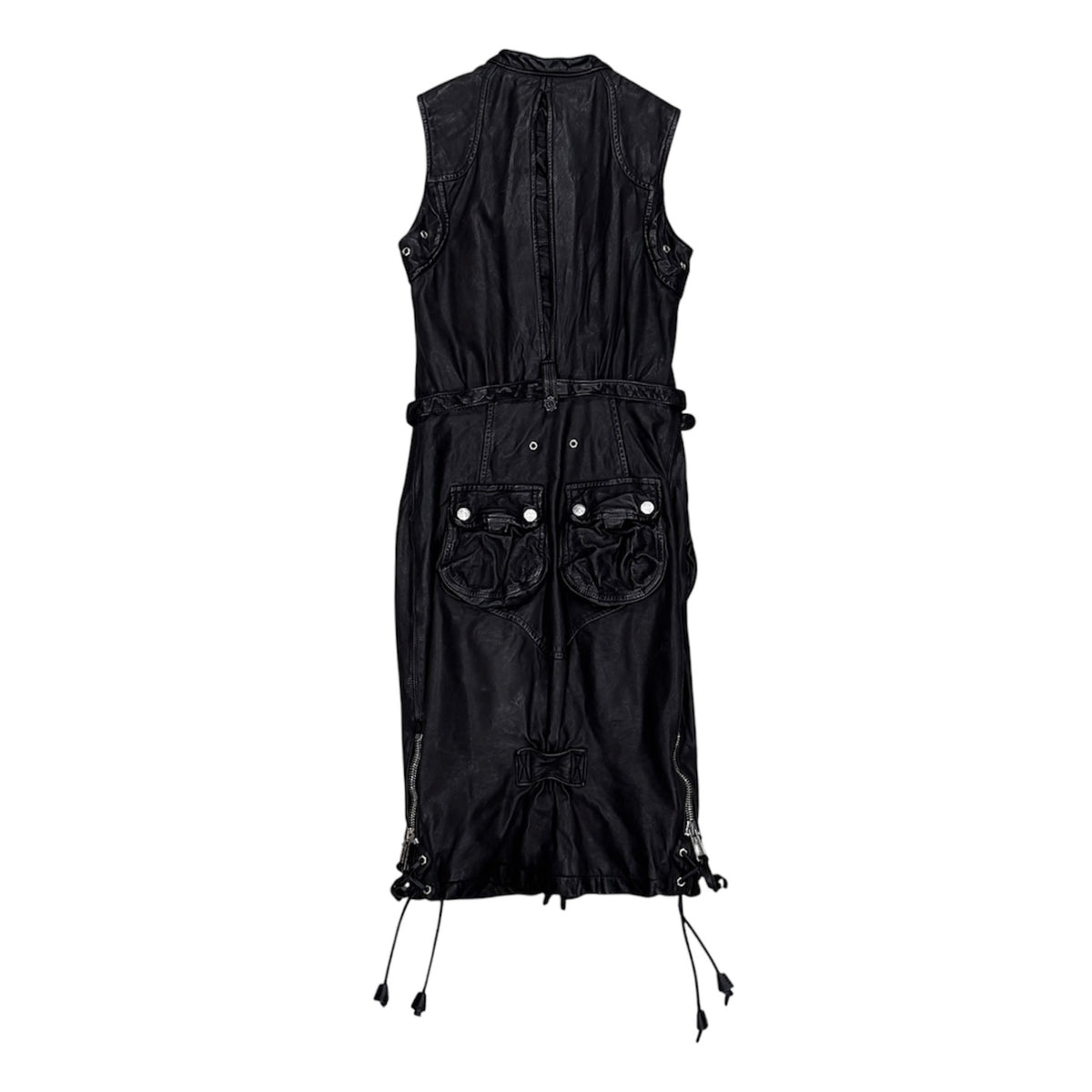 DSQUARED2 BLACK UTILITY LEATHER DRESS