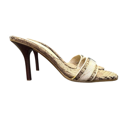 CHRISTIAN DIOR BROWN MONOGRAM MULES
