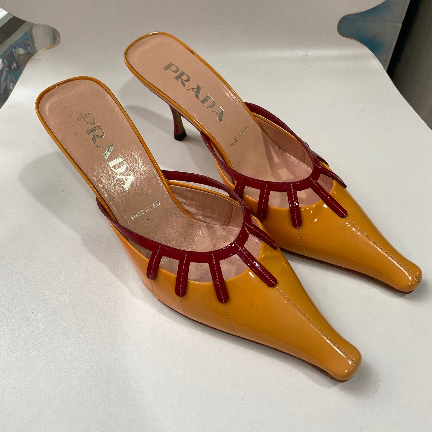 prada yellow heels