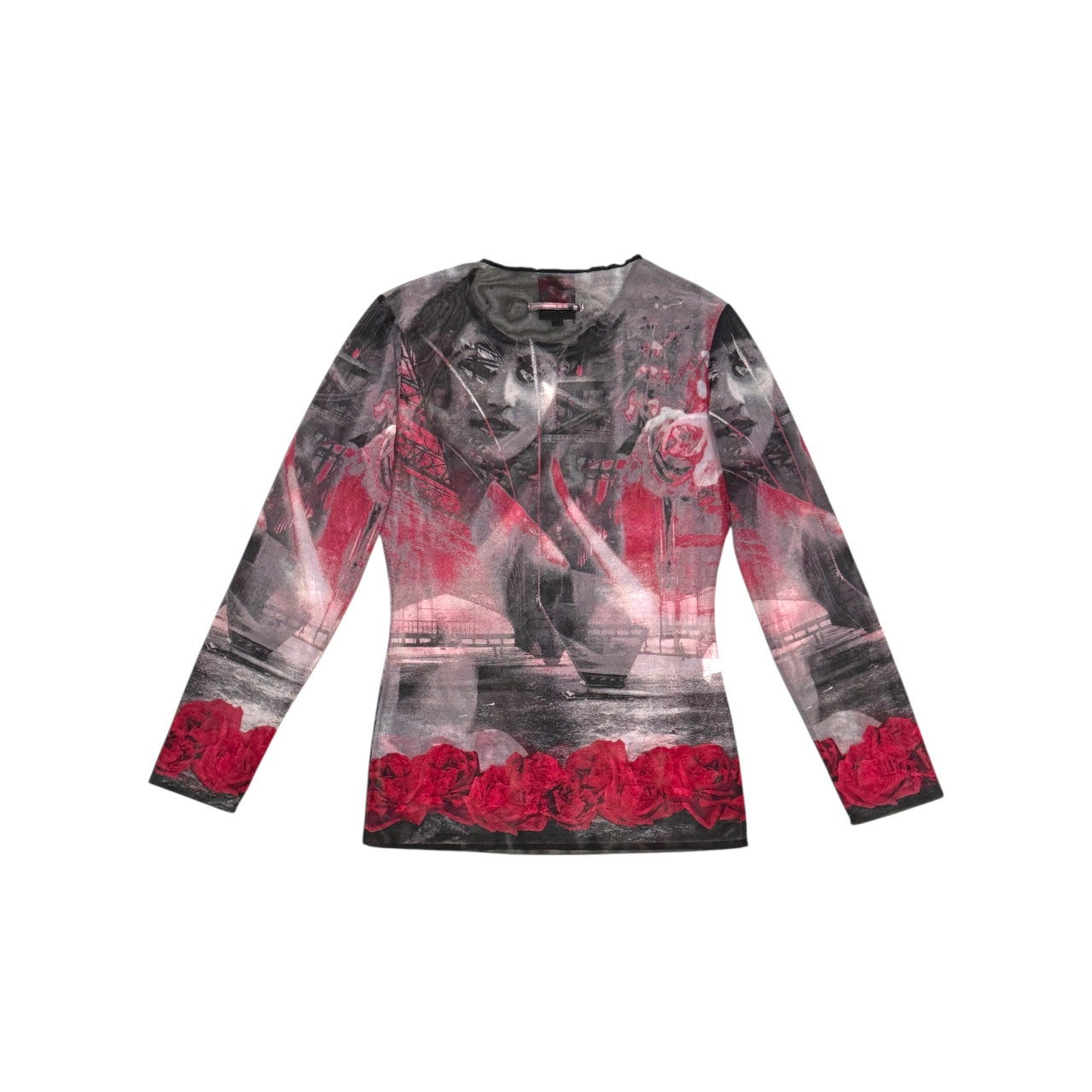 JEAN PAUL GAULTIER PORTRAIT MESH TOP