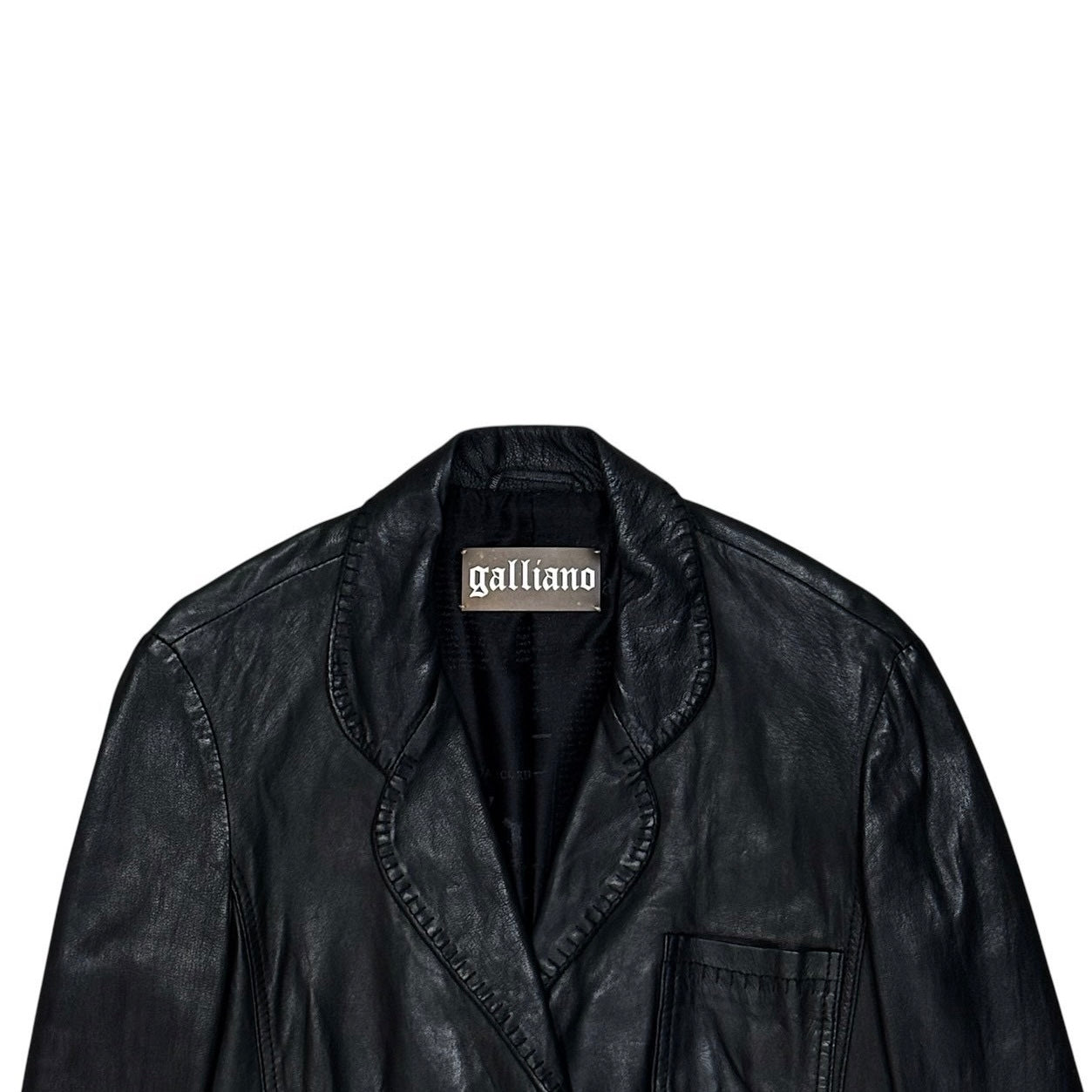 GALLIANO BLACK LEATHER BLAZER