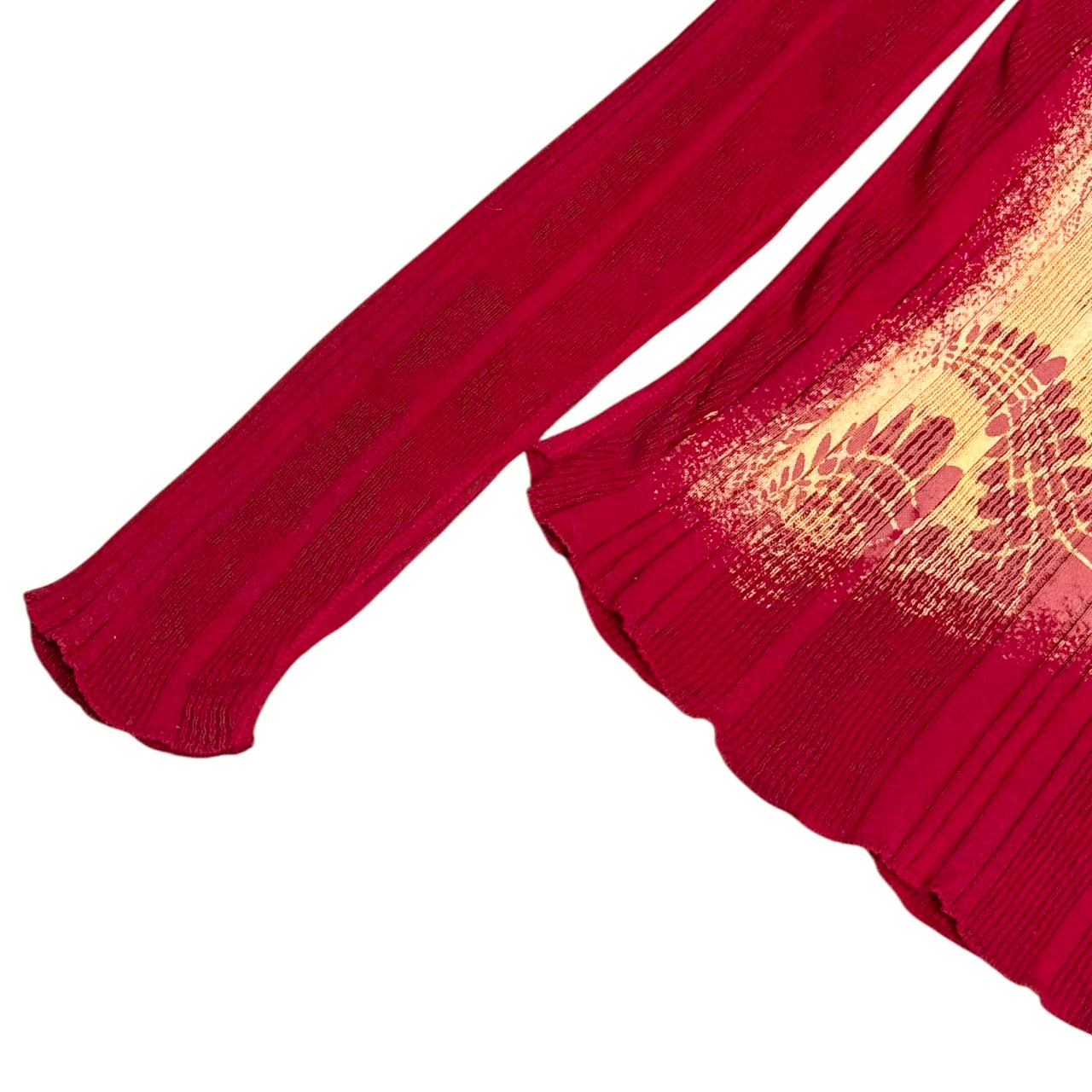 JEAN PAUL GAULTIER LACE PRINTED KNIT SWEATER