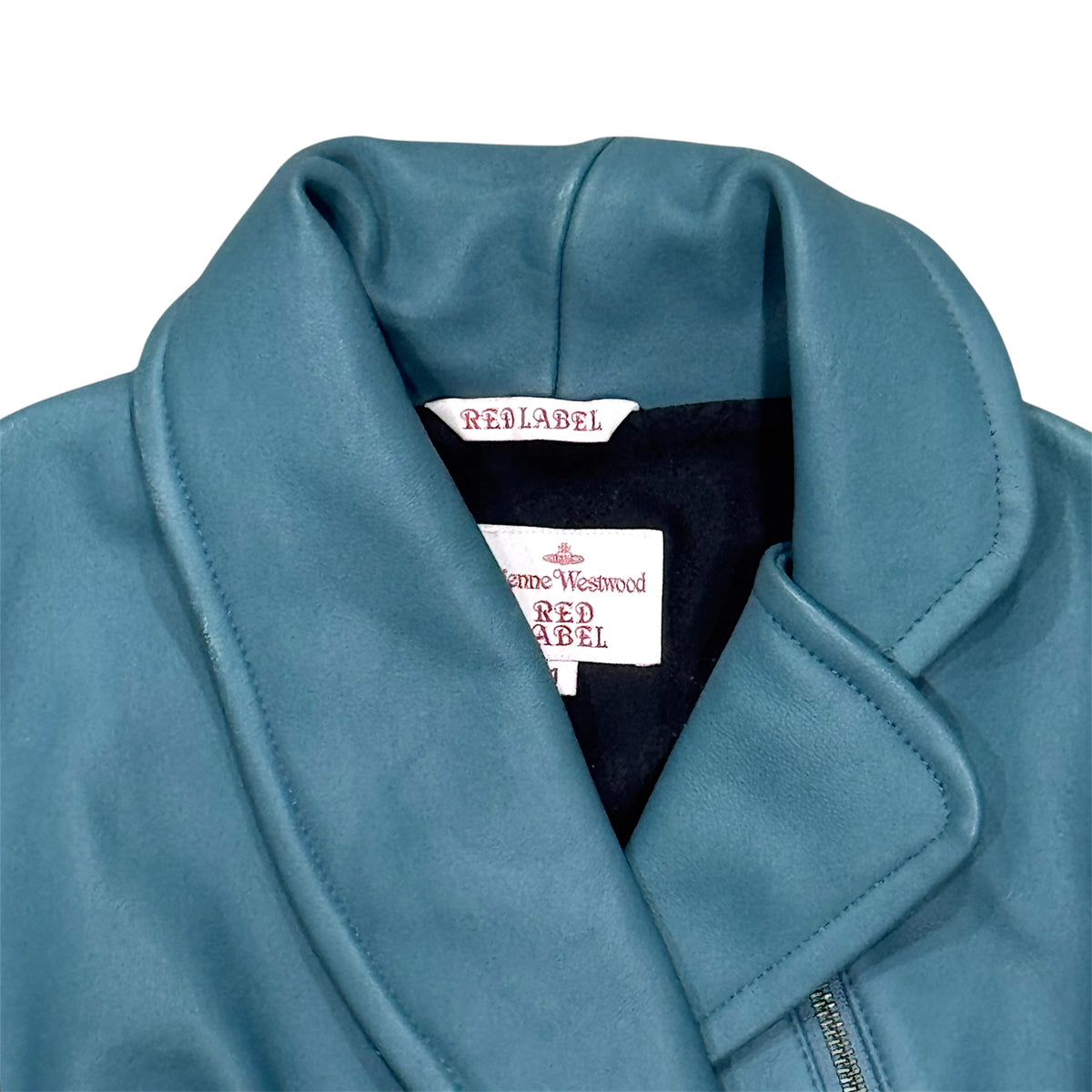 VIVIENNE WESTWOOD RED LABEL BLUE BLOUSON LEATHER JACKET