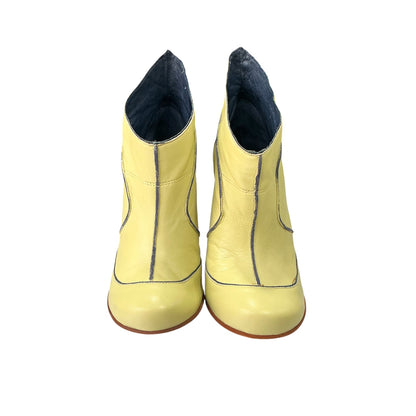 DIESEL YELLOW STILETTO ANKLE BOOTS