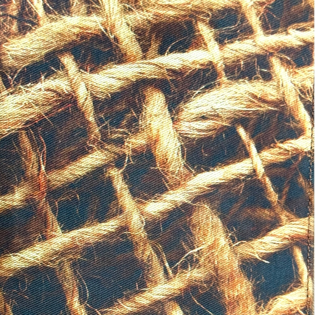 DOLCE & GABBANA STRAW PATTERN PRINTED MINI SHOULDER BAG