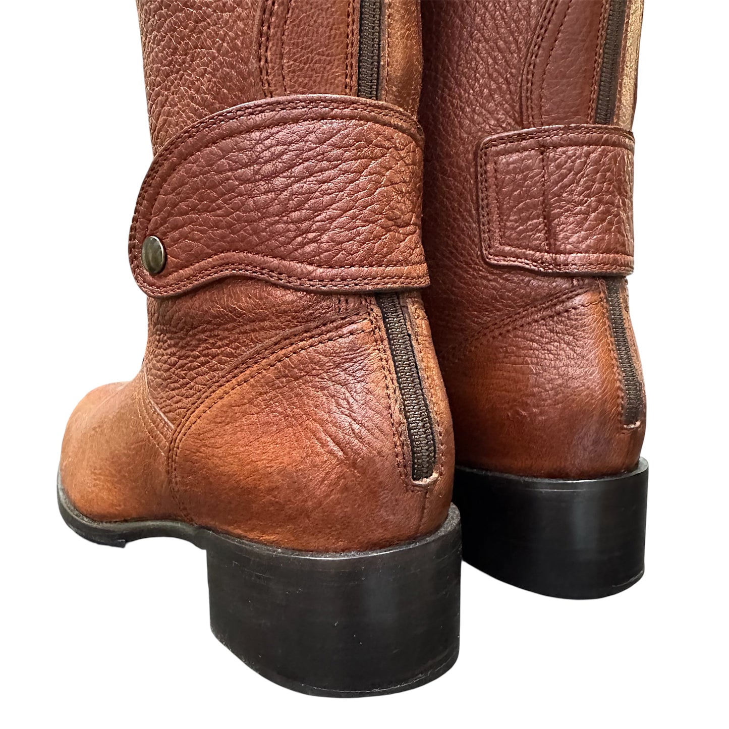PRADA  BROWN LEATHER RIDING BOOTS