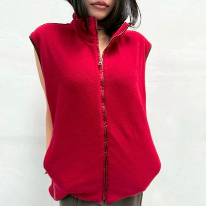 PRADA SPORT 00S RED POLAR FLEECE VEST